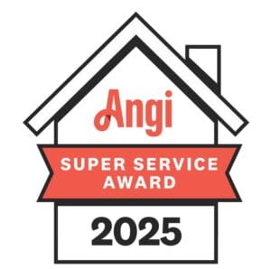 2025 Angie Award Clark Electric LV LLC Clark Electric LV LLC Angi Super Service Award 2025 badge for electrical contracting excellence